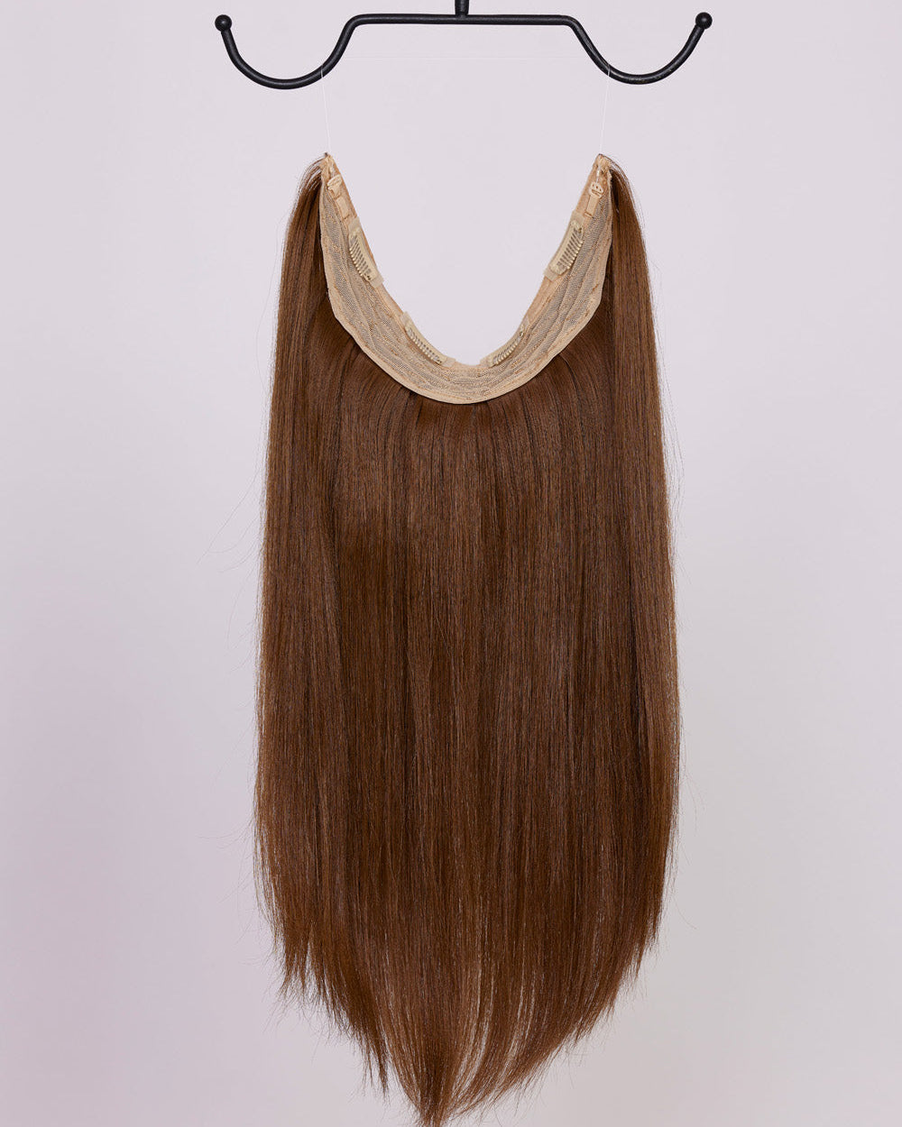 BHBD Hårband: I en varmare brun, 40 cm långt. 100% äkta Remy hår. Kan användas som clip-on, halo eller ponytail.