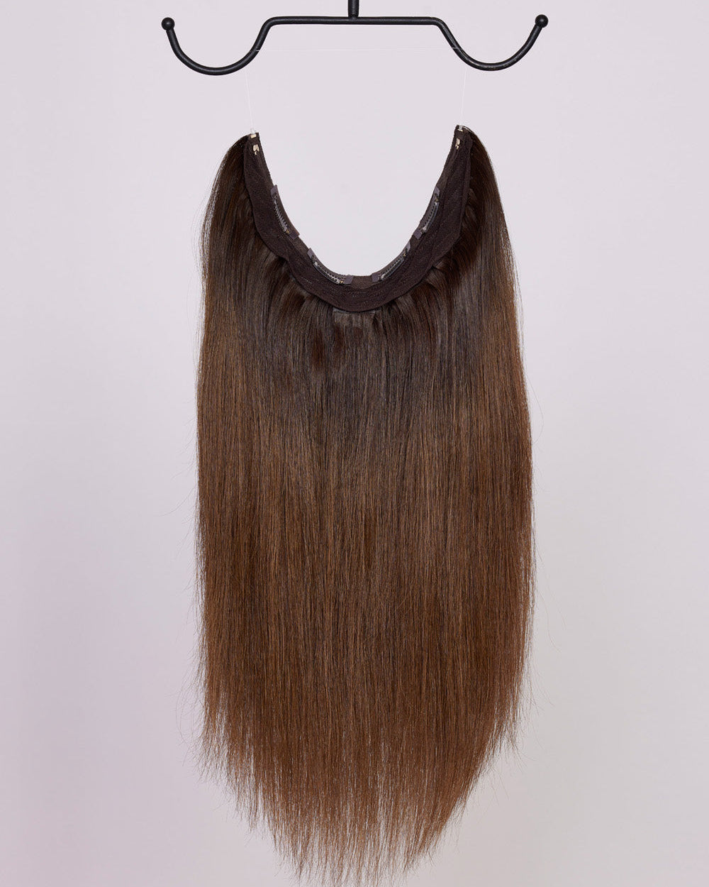 BHBD Hårband: Ljusare brun, 40 cm långt. 100% äkta Remy hår. Kan användas som clip-on, halo eller ponytail.